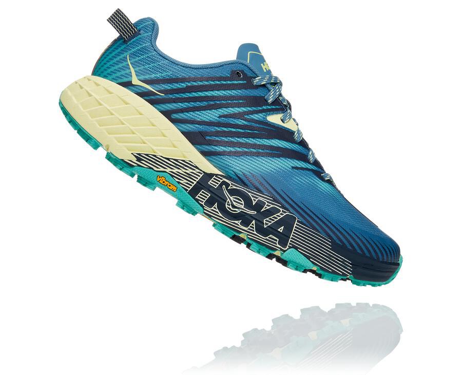 Hoka One One Speedgoat 4 Trailskor Dam - Blå - FMUVB-7946